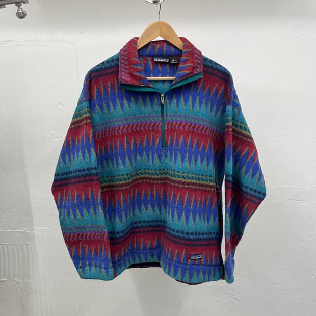 XL) 93's PATAGONIA AZTEC FLEECE ZIP-UP
