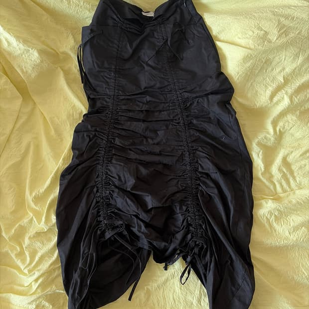 코튼 셔링 롱스커트