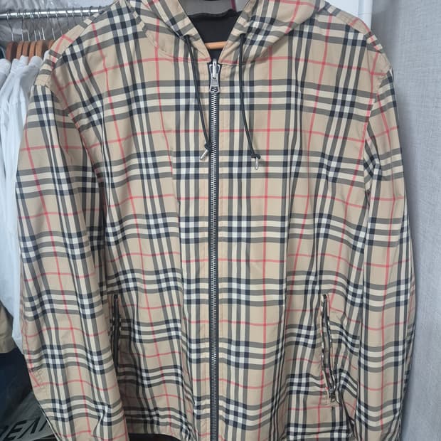 버버리 리버시블 빈티지 체크 후드 자켓