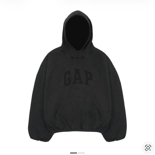 이지 갭 발렌시아가 도브 후드 워시드 블랙 (S)