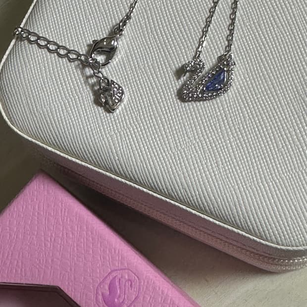 스와로브스키 블루 목걸이