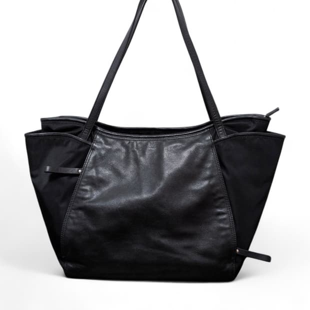 요지 야마모토 Y'SACCS 소가죽 나일론 토트백