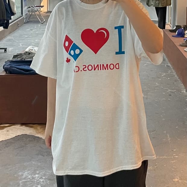 도미노피자 캐나다 로고 반팔 H2128