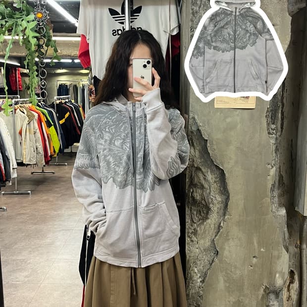 나이키 타이거 후드집업 그레이 90 #csz1783 