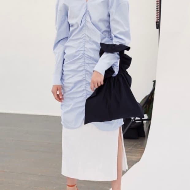 렉토 셔링 셔츠원피스 스카이블루