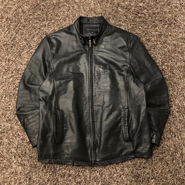 100 빈티지 소가죽 집업 레더 가죽 자켓