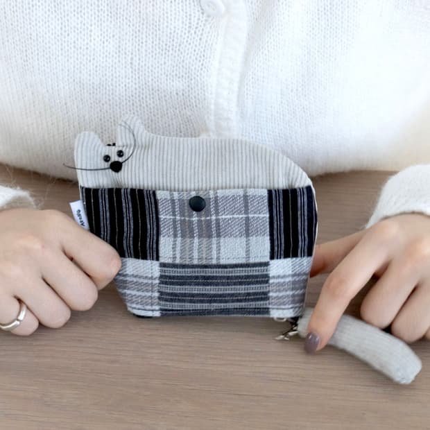 애옹샵 aeongshop 패치워크 카드 지갑 뚱냥이 키링