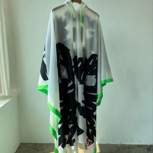 Hooded poncho rain jacket