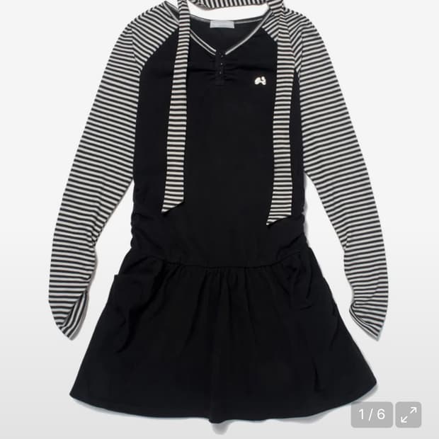 허그유어스킨 스트라이프 헨리넥 드레스