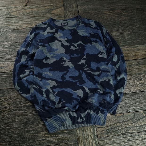 [파리게이츠] 블루 카모 패턴 골프 니트 M18638