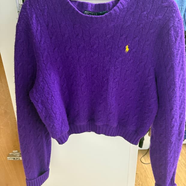 폴라랄프로렌 케이블니트 퍼플