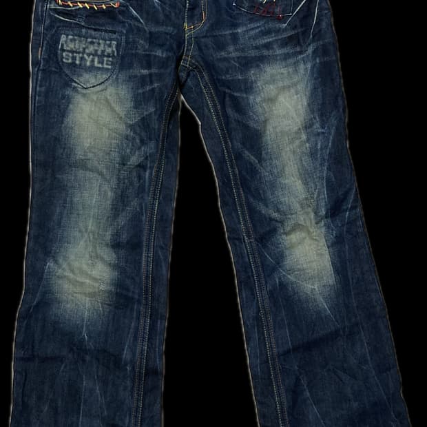 Studio R.P 로우라이즈 패치 데님팬츠 32