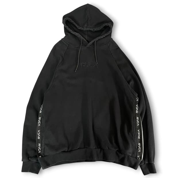 USA RVCA 사이드로고 테이프 풀 오버 후드티 M