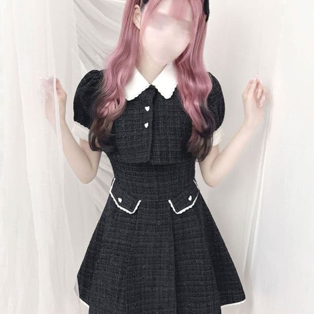 미셸마카롱 허니뮤 트위드 원피스 백리본 스나계 양산형 지뢰계 일브