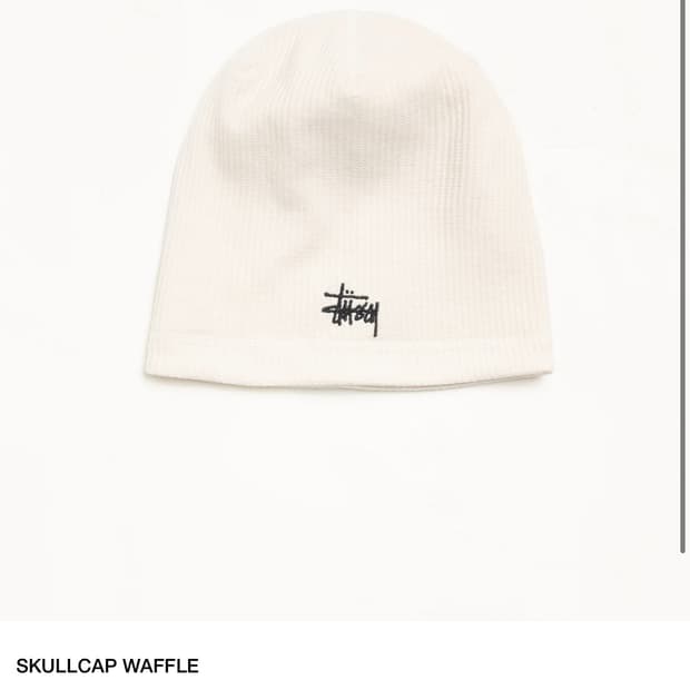스투시 SKULLCAP WAFFLE 화이트 비니