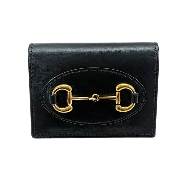 구찌 홀스빗 1955 카드 케이스 지갑 블랙