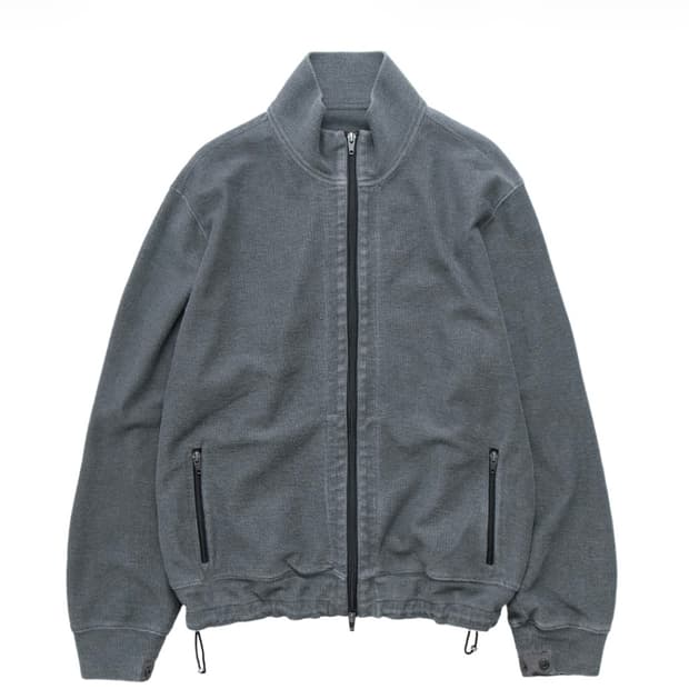 3) 폴리테루 루즈드 집업 집 업 자켓 그레이