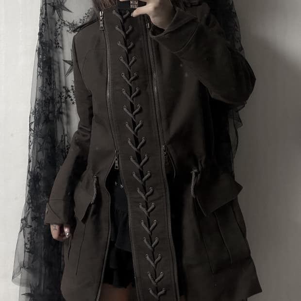 y2k 아일렛 포인트 자켓 