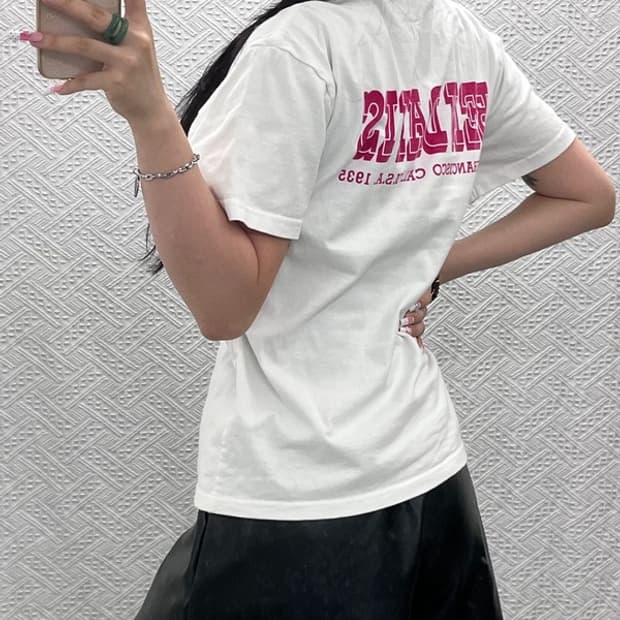 벤 데이비스 캐주얼 키치 핫핑크 입체로고 반팔티 S C13540