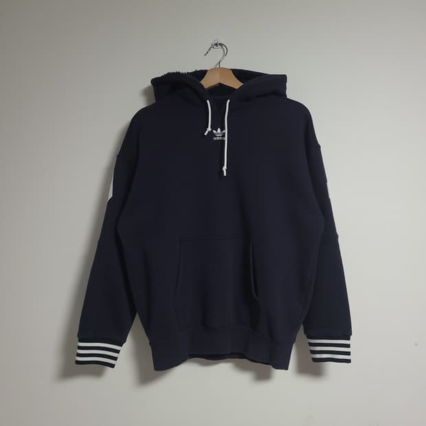 (100) ADIDAS 아디다스 여성 네이비 기모 후드티