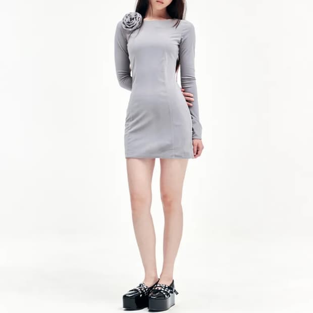 유희 플라워 미니 원피스 드레스