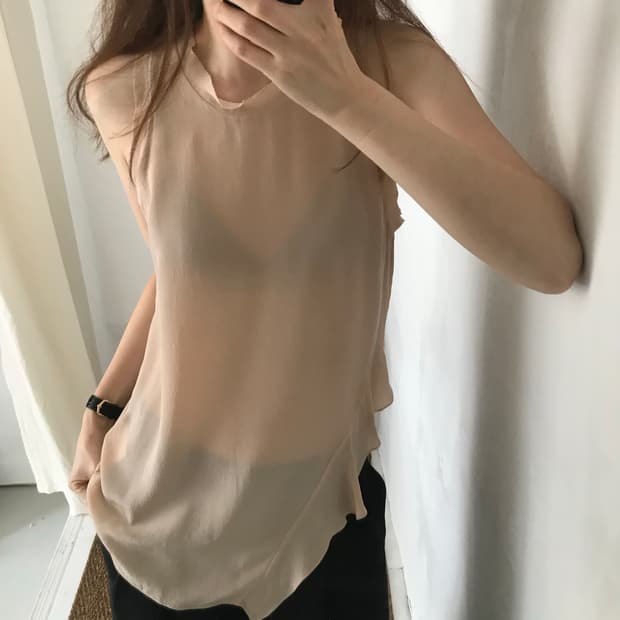 silk asymmetry sleeveless