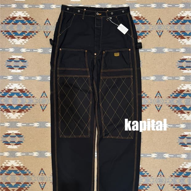 [3][L] 캐피탈 씬 캔버스 럼버 팬츠 블랙 