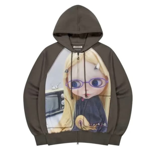 코이세이오 브라이스 돌 브라운 후드집업