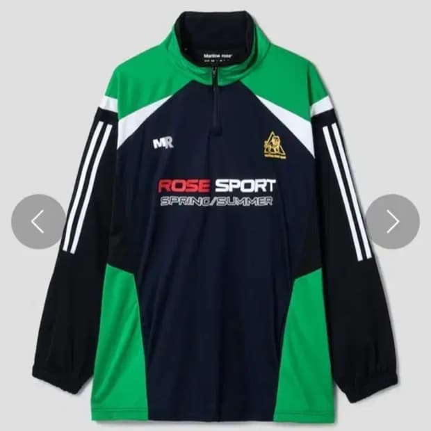 마틴로즈 스포츠 하프 지퍼 하이넥 트랙탑져지 그린S