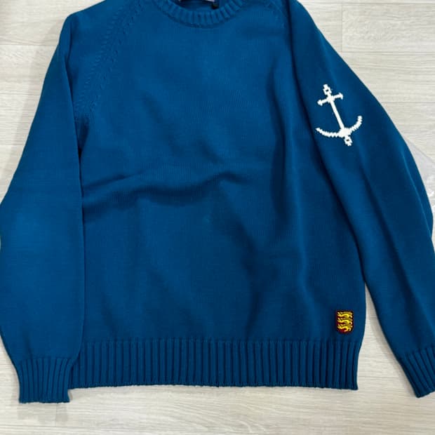 XL] 건지울른스 코튼 니트 블루