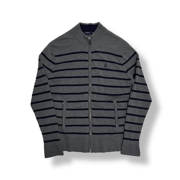 빈폴 모 스트라이프 니트 집업 자켓