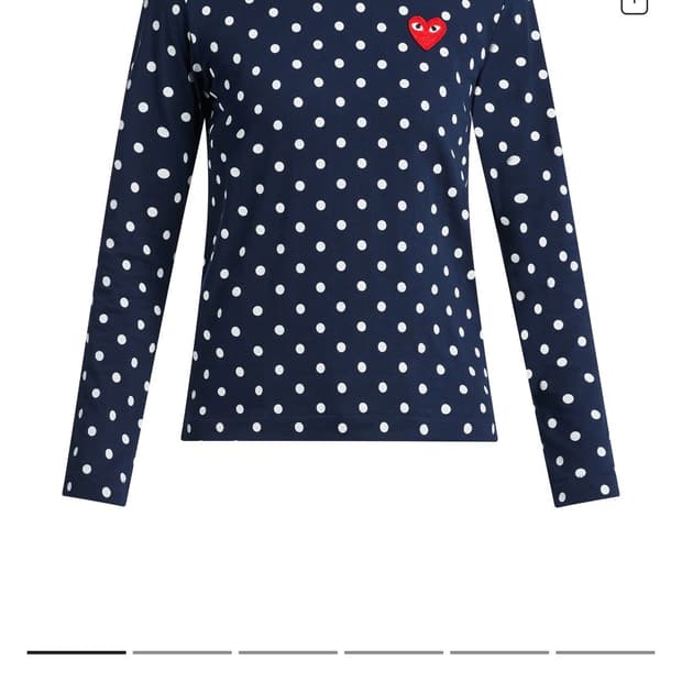 Polka dot heart logo T-shirt / Navy / M