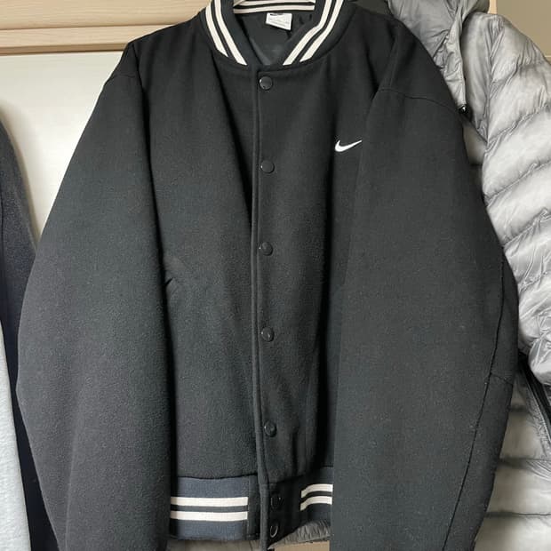 나이키 NSW 어센틱 바시티 자켓 블랙 아시아 XXL