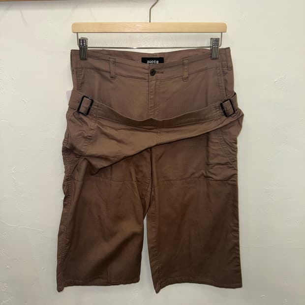 Zucca Buckle Strap Layered Capri pants