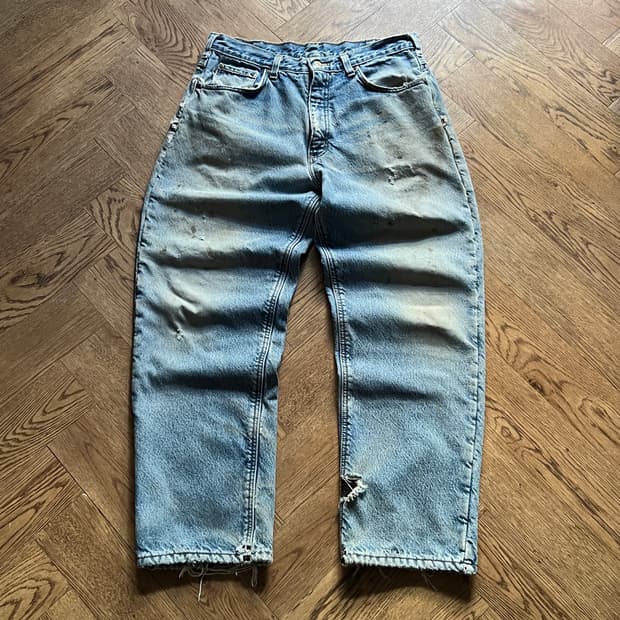 [34]칼하트 USA 플리스 라이닝 더티워싱 워크 데님 팬츠