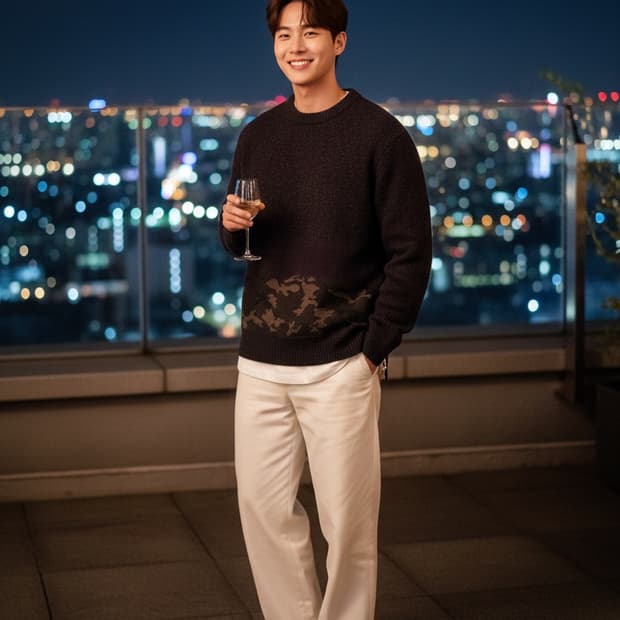 올세인츠 오버핏 니트 스웨터 카모 패턴 100~105