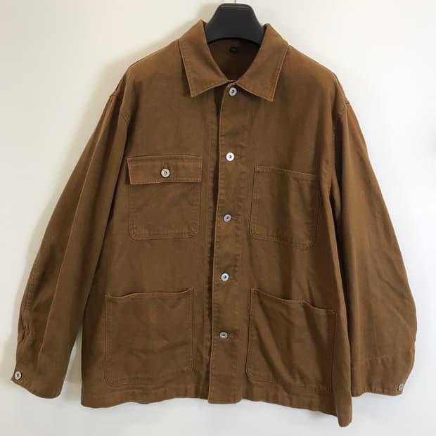 MUJI 무인양품 브라운 캔버스 커버올 자켓 [XL]