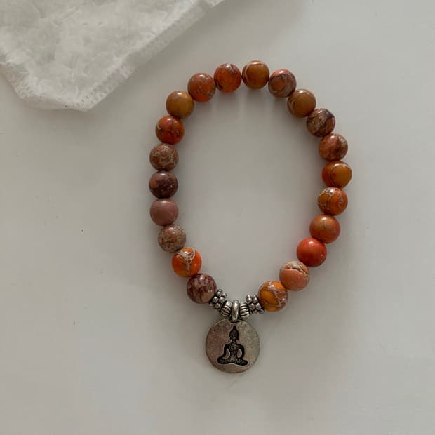 오렌지 원석 팔찌 요가 명상