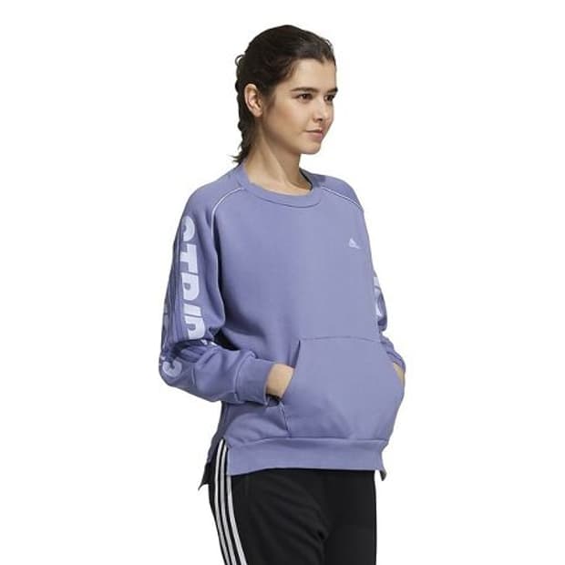 M ) 아디다스 여성 삼선 가오리핏 맨투맨