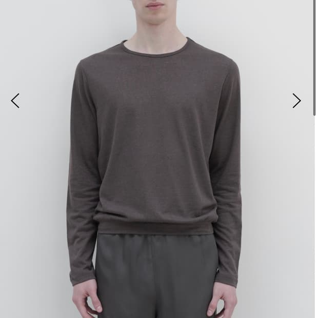 교환) LES Fin linen top Brown