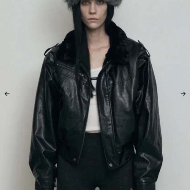 보헤미안서울 레더 퍼 블루종