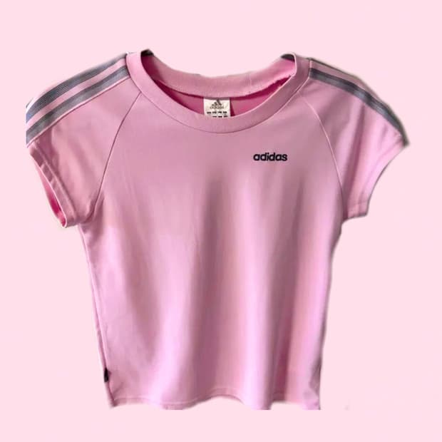 아디다스 핑크 빈티지 반팔 
