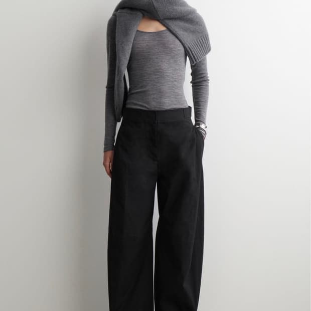 cos 코스 여성 유틸리티 배럴 레그 트라우저 black 36