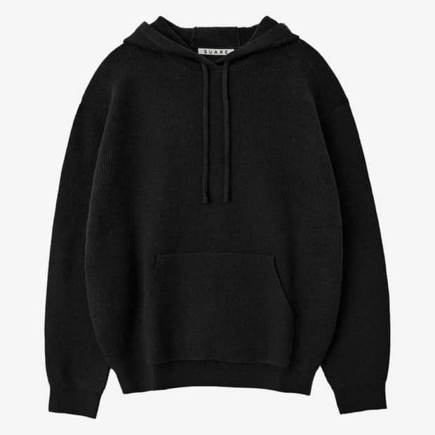 수아레 워셔블 니트 후드티 후드집업 블랙 L