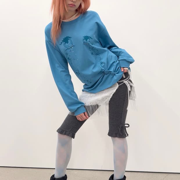 Cry Eyes ruched top [blue]