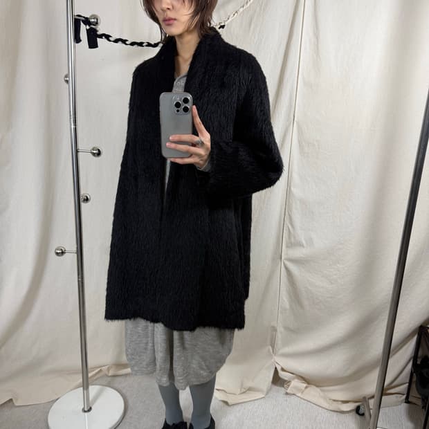 Margon 블랙 알파카 울 코트 (Italy)