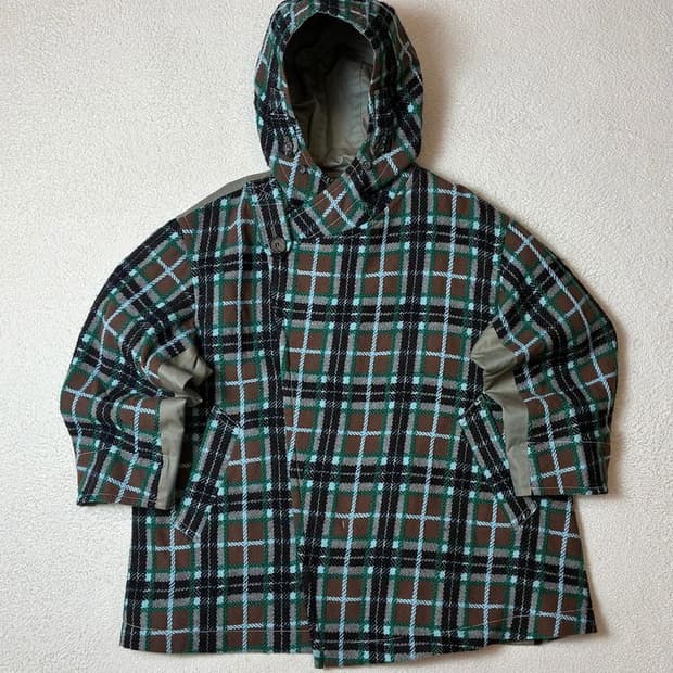 주카 ZUCCA 로빙 타탄체크 배색 후디 자켓 PN7859