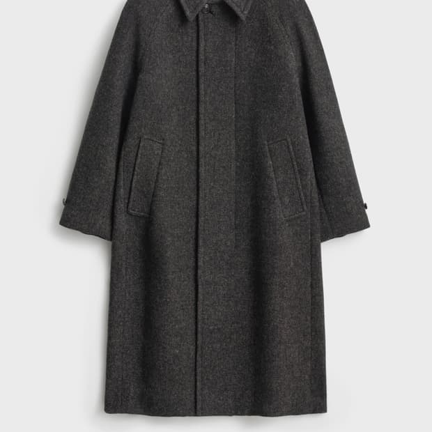 포터리 울 나일론 멜튼 발마칸 코트 블랙1사이즈