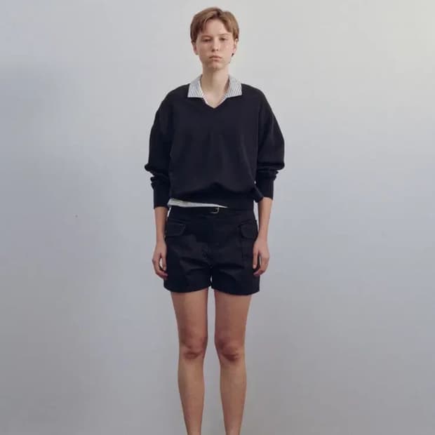 낫띵리튼 Pipley v-neck pullover navy