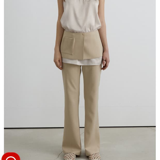 오버듀플레어 자카드 팬츠 + 스커트 베이지